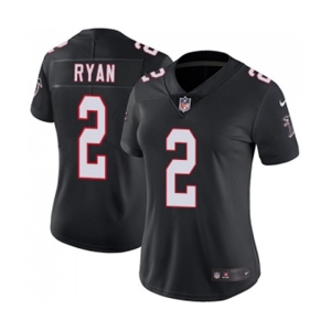 Women's Atlanta Falcons #2 Matt Ryan Black Alternate Vapor Untouchable Limited Player Football Jersey