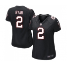 Women's Atlanta Falcons #2 Matt Ryan Game Black Alternate Football Jersey