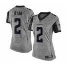 Women's Atlanta Falcons #2 Matt Ryan Limited Gray Gridiron Football Jersey