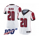 Women's Atlanta Falcons #20 Isaiah Oliver White Vapor Untouchable Limited Player 100th Season Football Jersey