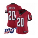 Women's Atlanta Falcons #20 Kendall Sheffield Red Team Color Vapor Untouchable Limited Player 100th Season Football Jersey