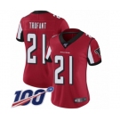 Women's Atlanta Falcons #21 Desmond Trufant Red Team Color Vapor Untouchable Limited Player 100th Season Football Jersey