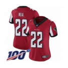 Women's Atlanta Falcons #22 Keanu Neal Red Team Color Vapor Untouchable Limited Player 100th Season Football Jersey