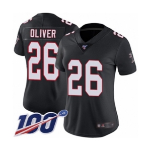 Women's Atlanta Falcons #26 Isaiah Oliver Black Alternate Vapor Untouchable Limited Player 100th Season Football Jersey