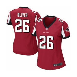 Women's Atlanta Falcons #26 Isaiah Oliver Game Red Team Color Football Jersey