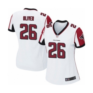 Women's Atlanta Falcons #26 Isaiah Oliver Game White Football Jersey