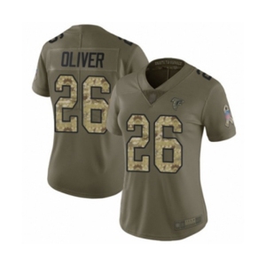 Women's Atlanta Falcons #26 Isaiah Oliver Limited Olive Camo 2017 Salute to Service Football Jersey