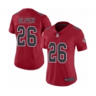 Women's Atlanta Falcons #26 Isaiah Oliver Limited Red Rush Vapor Untouchable Football Jersey