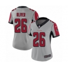 Women's Atlanta Falcons #26 Isaiah Oliver Limited Silver Inverted Legend Football Jersey