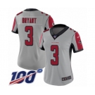 Women's Atlanta Falcons #3 Matt Bryant Limited Silver Inverted Legend 100th Season Football Jersey