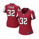 Women's Atlanta Falcons #32 Johnathan Cyprien Game Red Team Color Football Jersey