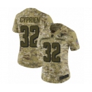 Women's Atlanta Falcons #32 Johnathan Cyprien Limited Camo 2018 Salute to Service Football Jersey