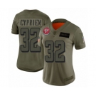 Women's Atlanta Falcons #32 Johnathan Cyprien Limited Olive 2019 Salute to Service Football Jersey