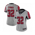 Women's Atlanta Falcons #32 Johnathan Cyprien Limited Silver Inverted Legend Football Jersey