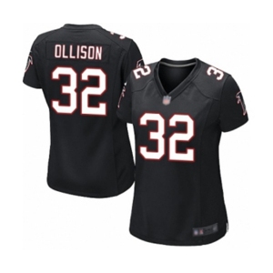 Women's Atlanta Falcons #32 Qadree Ollison Game Black Alternate Football Jersey