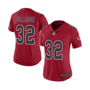 Women's Atlanta Falcons #32 Qadree Ollison Limited Red Rush Vapor Untouchable Football Jersey