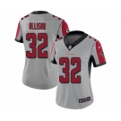 Women's Atlanta Falcons #32 Qadree Ollison Limited Silver Inverted Legend Football Jersey