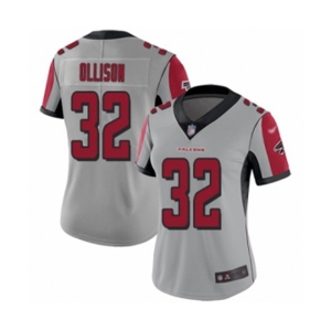 Women's Atlanta Falcons #32 Qadree Ollison Limited Silver Inverted Legend Football Jersey