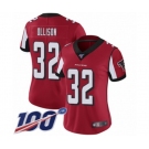 Women's Atlanta Falcons #32 Qadree Ollison Red Team Color Vapor Untouchable Limited Player 100th Season Football Jersey