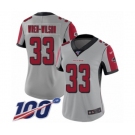 Women's Atlanta Falcons #33 Blidi Wreh-Wilson Limited Silver Inverted Legend 100th Season Football Jersey