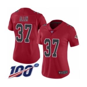 Women's Atlanta Falcons #37 Ricardo Allen Limited Red Rush Vapor Untouchable 100th Season Football Jersey