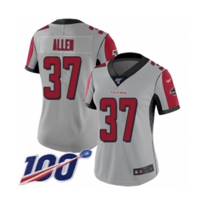 Women's Atlanta Falcons #37 Ricardo Allen Limited Silver Inverted Legend 100th Season Football Jersey