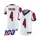 Women's Atlanta Falcons #4 Giorgio Tavecchio White Vapor Untouchable Limited Player 100th Season Football Jersey