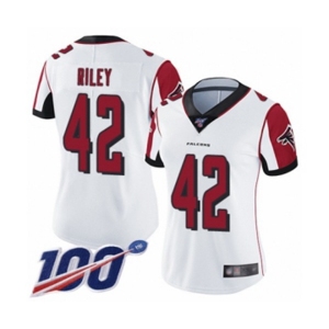 Women's Atlanta Falcons #42 Duke Riley White Vapor Untouchable Limited Player 100th Season Football Jersey