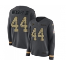 Women's Atlanta Falcons #44 Vic Beasley Limited Black Salute to Service Therma Long Sleeve Football Jersey