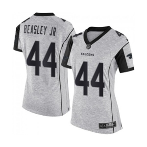 Women's Atlanta Falcons #44 Vic Beasley Limited Gray Gridiron II Football Jersey