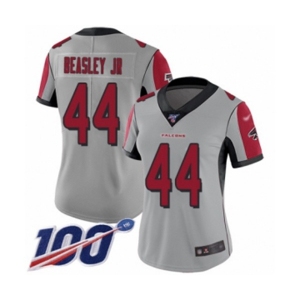 Women's Atlanta Falcons #44 Vic Beasley Limited Silver Inverted Legend 100th Season Football Jersey