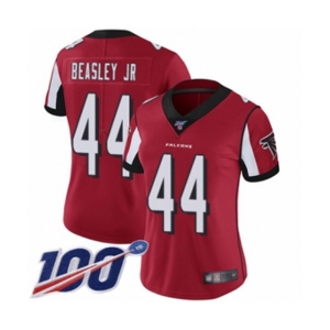 Women's Atlanta Falcons #44 Vic Beasley Red Team Color Vapor Untouchable Limited Player 100th Season Football Jersey