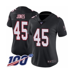 Women's Atlanta Falcons #45 Deion Jones Black Alternate Vapor Untouchable Limited Player 100th Season Football Jersey