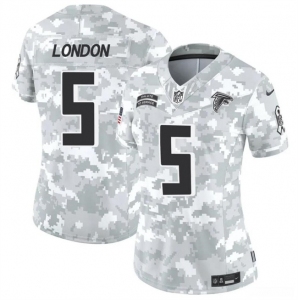 Women's Atlanta Falcons #5 Drake London 2024 F.U.S.E Arctic Camo Salute To Service Limited Stitched Football Jersey