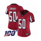 Women's Atlanta Falcons #50 John Cominsky Red Team Color Vapor Untouchable Limited Player 100th Season Football Jersey