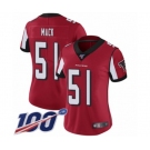 Women's Atlanta Falcons #51 Alex Mack Red Team Color Vapor Untouchable Limited Player 100th Season Football Jersey