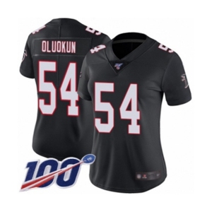 Women's Atlanta Falcons #54 Foye Oluokun Black Alternate Vapor Untouchable Limited Player 100th Season Football Jersey