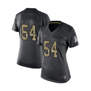 Women's Atlanta Falcons #54 Foye Oluokun Limited Black 2016 Salute to Service Football Jersey