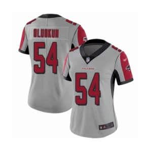 Women's Atlanta Falcons #54 Foye Oluokun Limited Silver Inverted Legend Football Jersey