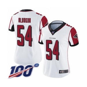 Women's Atlanta Falcons #54 Foye Oluokun White Vapor Untouchable Limited Player 100th Season Football Jersey