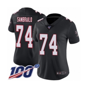 Women's Atlanta Falcons #74 Ty Sambrailo Black Alternate Vapor Untouchable Limited Player 100th Season Football Jersey