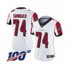 Women's Atlanta Falcons #74 Ty Sambrailo White Vapor Untouchable Limited Player 100th Season Football Jersey