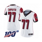 Women's Atlanta Falcons #77 James Carpenter White Vapor Untouchable Limited Player 100th Season Football Jersey