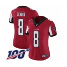 Women's Atlanta Falcons #8 Matt Schaub Red Team Color Vapor Untouchable Limited Player 100th Season Football Jersey