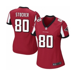 Women's Atlanta Falcons #80 Luke Stocker Game Red Team Color Football Jersey