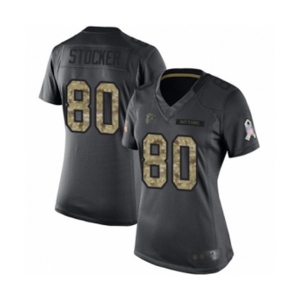 Women's Atlanta Falcons #80 Luke Stocker Limited Black 2016 Salute to Service Football Jersey