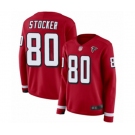 Women's Atlanta Falcons #80 Luke Stocker Limited Red Therma Long Sleeve Football Jersey