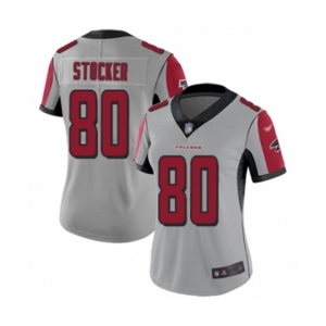 Women's Atlanta Falcons #80 Luke Stocker Limited Silver Inverted Legend Football Jersey