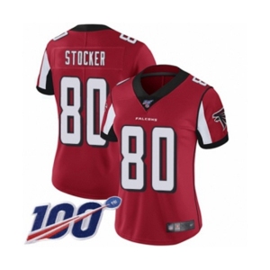 Women's Atlanta Falcons #80 Luke Stocker Red Team Color Vapor Untouchable Limited Player 100th Season Football Jersey