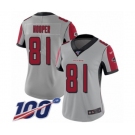 Women's Atlanta Falcons #81 Austin Hooper Limited Silver Inverted Legend 100th Season Football Jersey